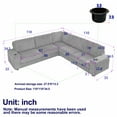 thumbnail image 2 of 110" Oversized L Shaped Sofa with Charging Ports and Cup-holders, Modern 5 Seat Corduroy Cloud Couch with Armrest Storage and Deep Seat for Living Room, Beige, 2 of 7