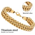 thumbnail image 3 of Pulsera de cadena de eslabones para hombre de acero inoxidable ancho largo, 3 of 5