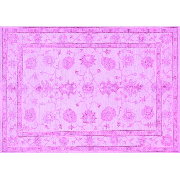 Ahgly Company Indoor Rectangle Oriental Purple Traditional Area Rugs, 4' x 6'