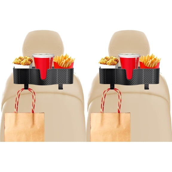 3-in-1 Car Headrest Backseat Organizer with Backseat Cup Holder for Car, Seat Back Organizer with Hooks