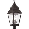 thumbnail image 5 of 10 inch 3 Light Bronze Outdoor Post Lantern Pendant Lighting Fixture with Clear Water Glass Shade backed with Hand Crafted Solid Brass material for patio, front porch, entryway and more, 5 of 8