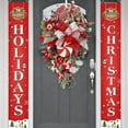 thumbnail image 4 of Christmas Wreath for Front Door, Funny Christmas Door Decoration for Home Farmhouse Indoor Outdoor Festival Decor, Hanging Xmas Decorations Wreath Holiday Christmas Trees Ornaments, 4 of 6