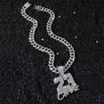 thumbnail image 3 of Hip Hop Cuban Chains Number 23&Letters Pendant Necklace With 13mm Miami Cuban Chain Iced Out Bling HipHop Necklaces Fashion Jewelry, 3 of 7