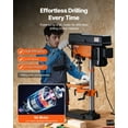thumbnail image 2 of 12-Inch 5-Amp Variable Speed Cast Iron Bench Drill Press with Laser Guide and Work Light, Tilting Table for Wood and Metal Drilling, 2 of 7