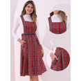thumbnail image 2 of DARING DIVA Women's Plaid Vintage A Line Pinafore Dress XL Red Green, 2 of 6