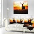 thumbnail image 2 of Designart Deer on Meadow During Sunrise - Animal Throw Pillow - 16x16, 2 of 4