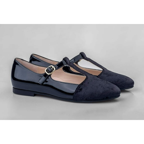 FW25 Beberlis 24612 Velvet Cap T-strap Dressy Shoe