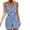 Blue jumpsuits for womens, variant on Usmixi Jumpsuits for Women Dressy Beach Fashion Tie Waist Spaghetti Strap Straight Short Jumpsuits Overalls Summer V-Neck Sleeveless Striped Print Mini Formal Rompers Black s