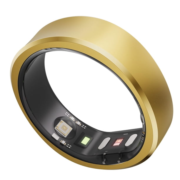 RingConn Anillo Inteligente, No Tiene suscripción, Kit para Escoger Talla, Monitoreo de Sueño/Actividad Física/Estrés y Ritmo Cardiaco, Batería hasta 7 Días, Compatible con iOS y Android (Dorado 6)