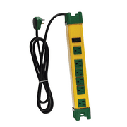 GoGreen Power (GG-26114) 6 Outlet Metal Surge Protector, 250 Joules, Yellow/Green, 6 ft Cord