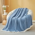 thumbnail image 2 of Snuggle Sac Fuzzy Reversible Microfiber Throw Blanket,Ultra Soft Knit Throw,Blue,60*80", 2 of 5