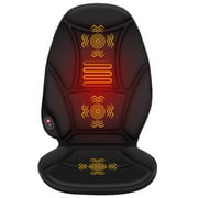 Vibration Seat Cushion Massager with Heat, Back Massager Chair Pad for Home Office Black