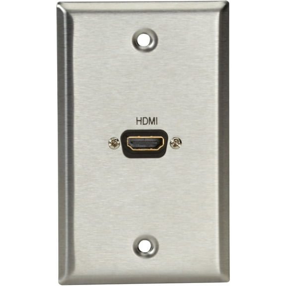 Black Box AV Wallplate - Stainless Steel, 1 HDMI, Female to Female