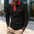 thumbnail image 2 of Lumtrix Men's Polo Shirts 1/2 Zip Long Sleeve Classic T-Shirts Casual Golf Shirts Stylish Collared Tee Gray S, 2 of 10