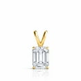 thumbnail image 2 of Aone Jewelry 5 Carat Emerald Cut Moissanite Solitaire Pendant Necklace for Women | EF-VS1 Clarity | 14K Gold Over 925 Sterling Silver with Cable Chain in Rose, White & Yellow Gold, 2 of 7