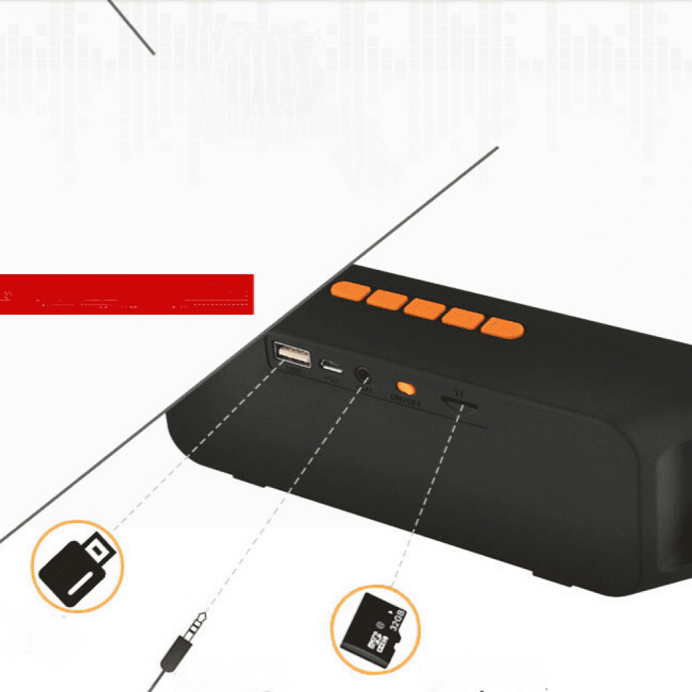 Orange Speakers Radio Stereo Outdoor Portable Subwoofer Wireless Outdoor For Computer Smart Phones MP3 USB FM Stereo