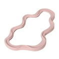 thumbnail image 1 of Espejo de mesa con borde irregular, decorativo para decoración del hogar, espejo de tocador artístico, montaje en pared para habitación de niñas, Rosa, 1 of 8