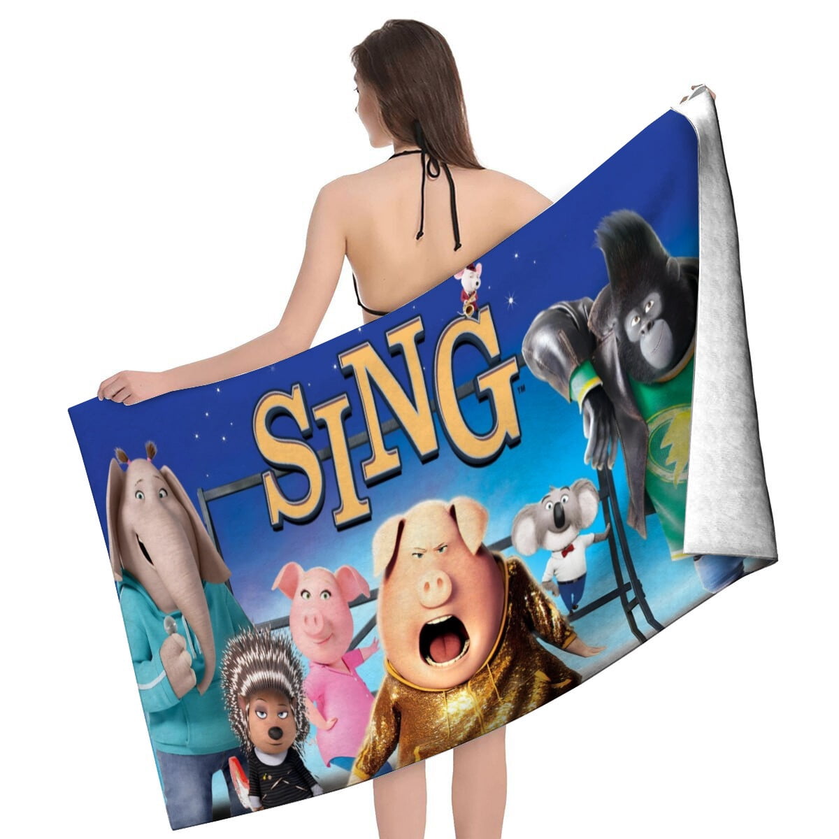 Beach Towel for Sing 2 Kids Boys Girs Gifts Quick Dry Pool Towels Sand Free Beach Blanket for Travel Camping Vacation Microfiber 30×60 inch