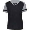 thumbnail image 2 of Augusta Sportswear B24434527 Women Triblend Fanatic 2.0 V-Neck T-Shirt, Black & Grey Heather - 2XL, 2 of 5