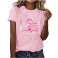 thumbnail image 5 of Ounisa Breast Cancer Women Tops Cancer Awareness Crewneck Short Sleeve Casual Fashion Sweatshirt Ribbon Cancer Care Gifts Loose Fit Clothes, 5 of 5