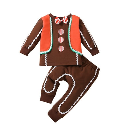 

jaweiwi Toddler Boys Autumn Outfit Set Long Sleeve O Neck Tops with Bow + Contrast Color Pants Clothing