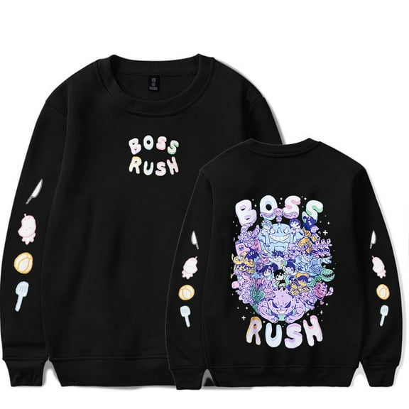 Omori Boss Rush Merch crew neck sweatshirt Popular Graphics Print Unisex Trendy Casual Streetwear Sweatshirt