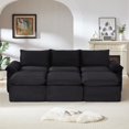 thumbnail image 3 of MAYEERTY Modern Modular Corduroy Sofa, Black Cloud-Soft Sectional Couch for Apartment, 3 of 9