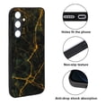 thumbnail image 2 of WIRESTER Shockproof Soft Rubber Cover Case for Samsung Galaxy S24 FE 6.7", Black Marble Gold Veins, 2 of 5