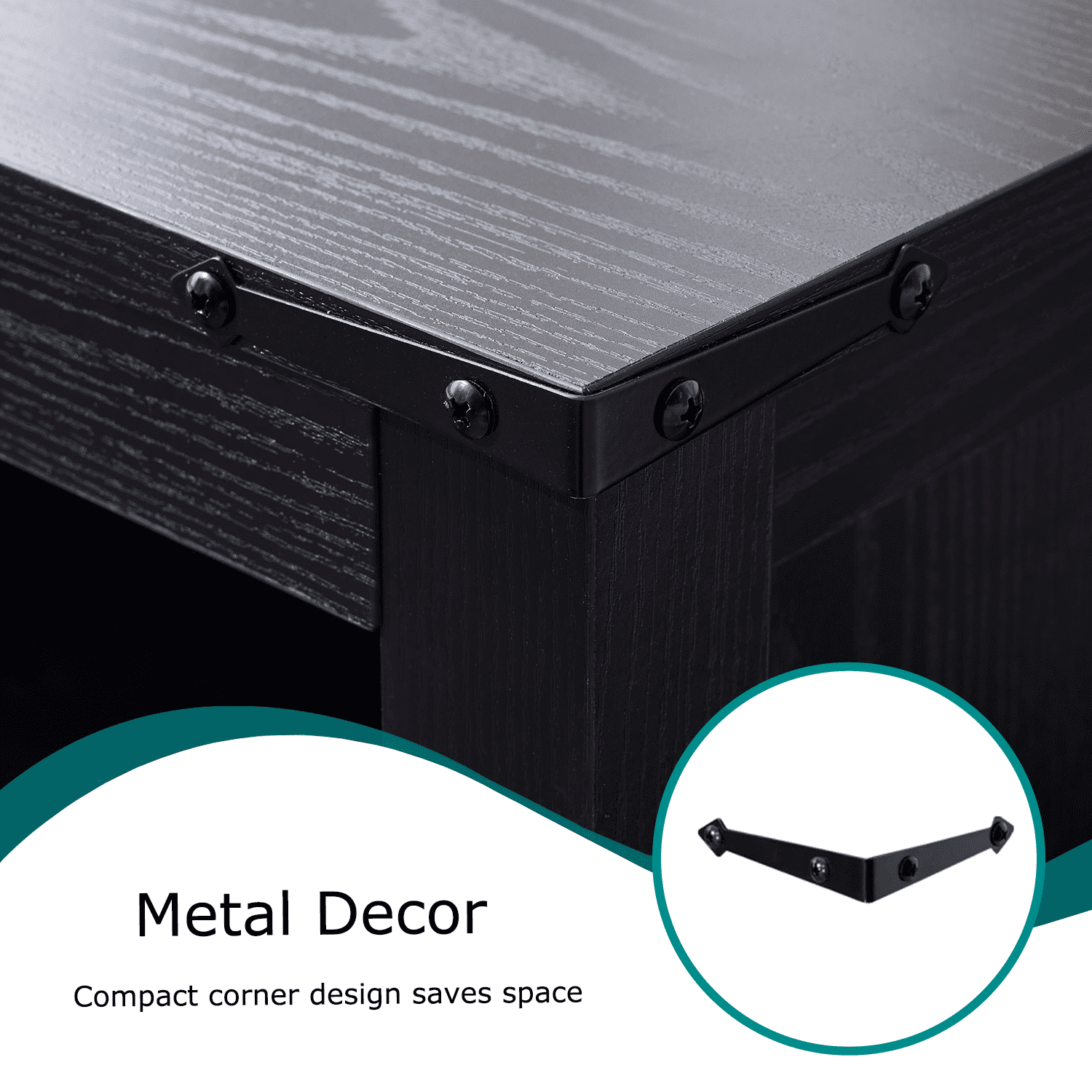 Nightstand with Charging Station,Side Table with 2 Drawers Storage Cabinet for Bedroom, Living Room, Black