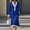 *Blue, variant on ClodeEU Women's V Neck Long Sleeve Sim Fit Dress,Lightweight Trendy Casual Dress Wine,Womens Plus L