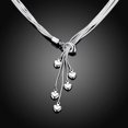 thumbnail image 3 of Silver Five Wire Chain Strap Five Heart Necklace, 3 of 5