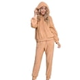 thumbnail image 3 of HYwys Womens Warm Sherpa Fleece Pajamas Set Soft Fuzzy Long Sleeve Hoodies Pajama Pants Two Piece Outfits Loungewear, 3 of 5