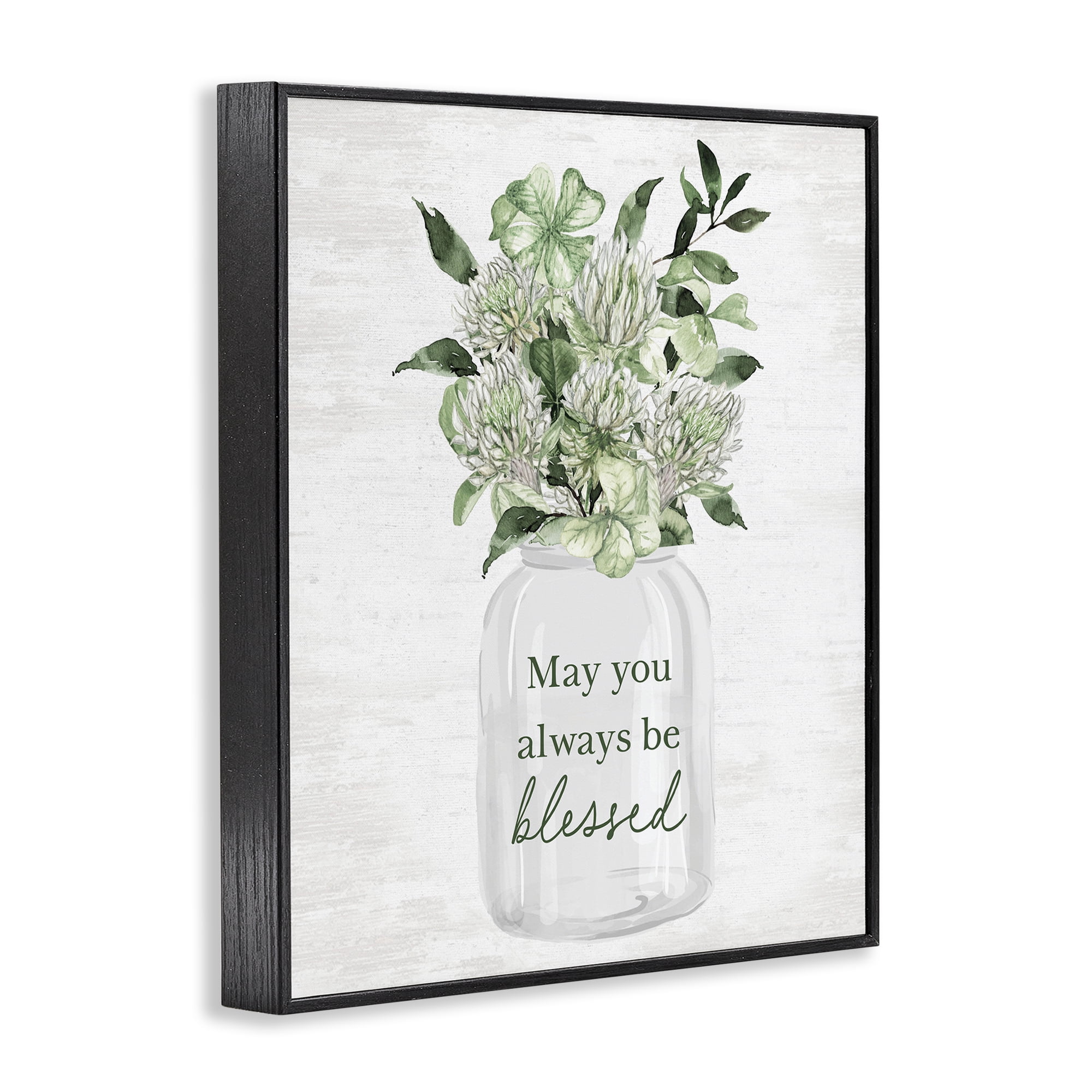 Stupell Industries Be Blessed Bouquet Botanical & Floral Painting Black Framed Art Print Wall Art, 16 x 20