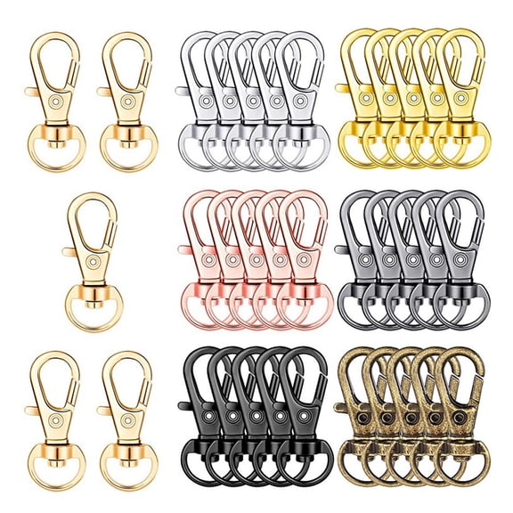 ADDHAT 35Pcs Zinc Alloy Swivel Keyrings Clasps with Trigger Snap Hooks for Keychain Making