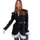 thumbnail image 2 of Blazer para Mujer, Ropa Informal de Negocios para Otoño, Abrigo de Invierno Oversize con Frente Abierto, Chaquetas de Traje para el Trabajo y la Oficina Negro M, 2 of 9