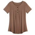 thumbnail image 1 of Blouse d'Été à Manches Courtes pour Femmes, T-shirt Décontracté Ample, Tunique, Grande Taille, 1 of 2