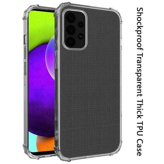 For Samsung Galaxy A52 5G Hybrid Transparent Thick Pure TPU Rubber Silicone 4 Corners Gel Shockproof Protective Slim Back Cover ,Xpm Phone Case [Clear]