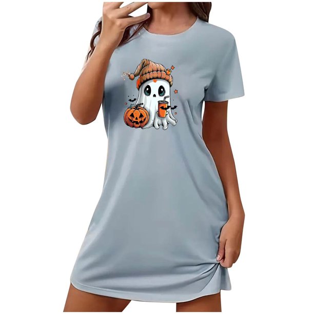 Camisón corto de talla grande para mujer, camisón de manga corta con estampado de pecho a la moda, camisón para mujer