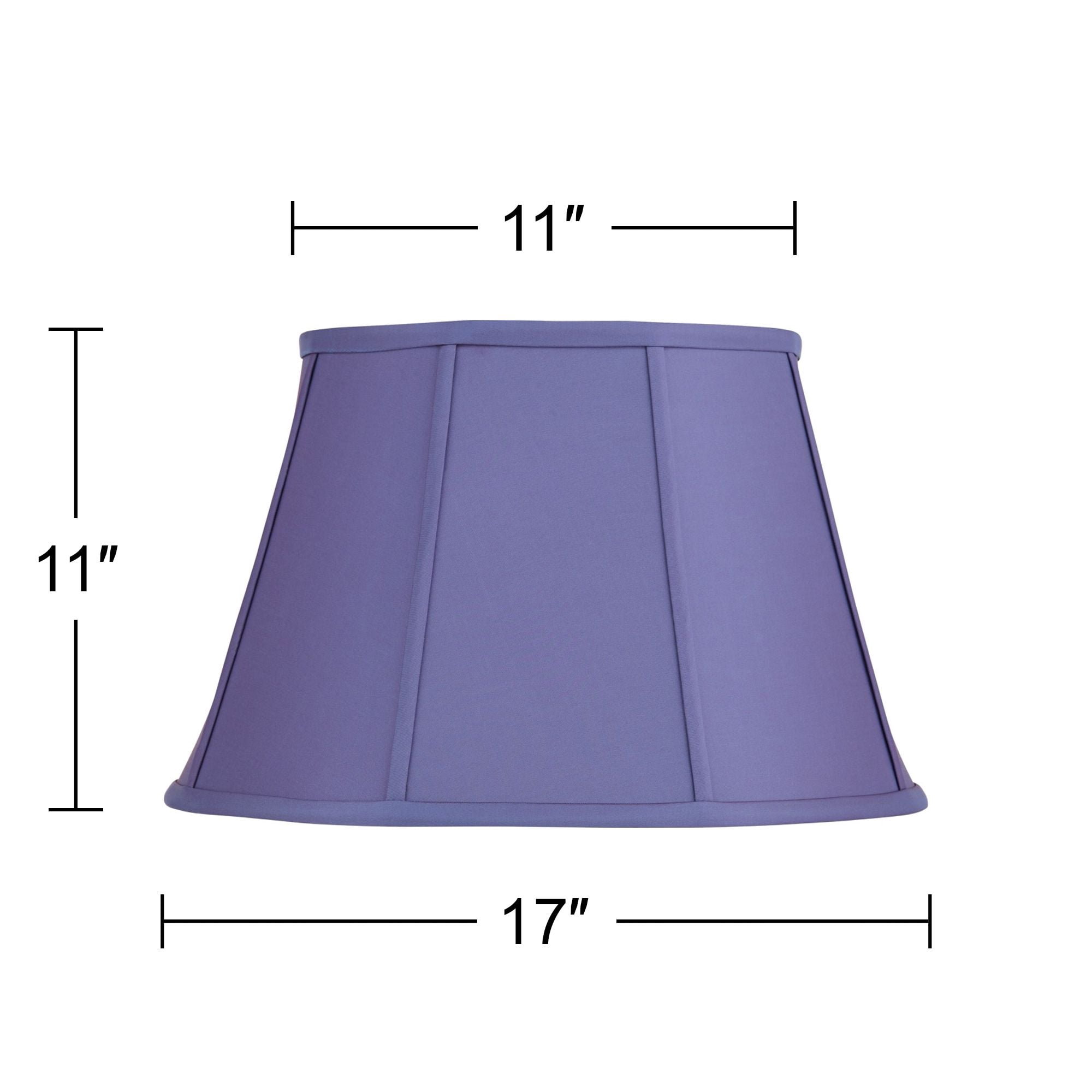 Springcrest Mapo 11" Top x 17" Bottom x 11" High x 11" Slant Lamp Shade Replacement Cornflower Blue Bell Softback Washer Harp Finial