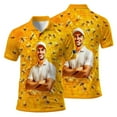 thumbnail image 2 of HOMYGIFTS Custom Bee Lovers Polo Shirt – Personalized Face Honeycomb Print Golf Polo for Men – Unique Beekeeping Gift, 2 of 10
