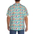 thumbnail image 3 of Fotbe Cute Corgi Head Camisa Estampada de Manga Corta para Hombre, Casual de Verano, Estilo Playero, Sin Arrugas-Large, 3 of 5