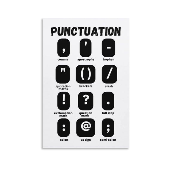 English Punctuation Symbols Living Room Bedroom Decorative Painting Canvas Wall-Art.