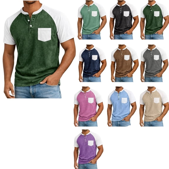 Lzobxe Mens T-Shirts Short Sleeve Summer Casual Summer with Pocket,Size S-5XL