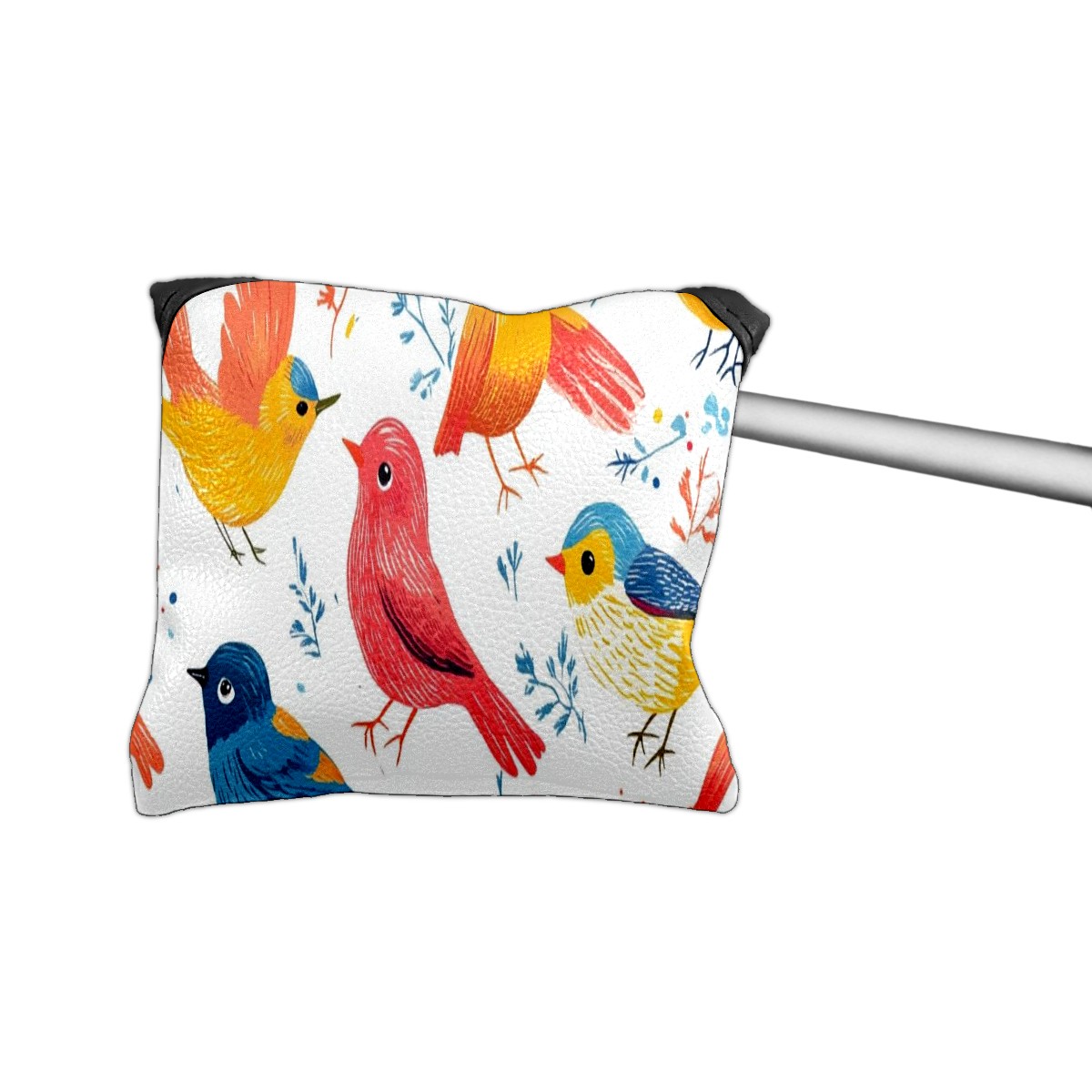 Golf Mallet Putter Cover Premium Leather Golf Putter Head Cover with Magnetic Closure Golf Cover for Men and Women Colorful Bird