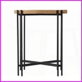 thumbnail image 6 of Modern Round Coffee Table with Fir Wood Top & Black Metal Legs - Space-Saving for Living Room, Stylish Contrast, 6 of 17