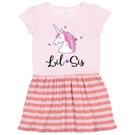 

Inktastic Lil Sis Unicorn Girls Sister Announcement Gift Toddler Girl Dress