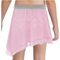 thumbnail image 5 of YUUMIN Toddler Girls Elastic Waistband Shiny Pleated Mini Skater Skirt Flared Ballet Dance Skirts 6-16 Years Pink 12, 5 of 6