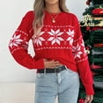 thumbnail image 6 of Odbmxy Long Sleeve Christmas Sweaters for Women Plus Size Women's Christmas Tops Winter Festivals Loose Red Sweaters, 6 of 8