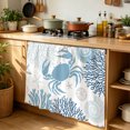 thumbnail image 6 of Coastal Blue Crab Cabinet Curtain 35"Wx35"L,Dustproof Under Sink Skirt with Self Adhesive Tape,Coral Starfish Ocean Conch Nautical Cabinet Curtain Cover for Kitchen Sink,Bathroom Vanity,Laundry Room, 6 of 9