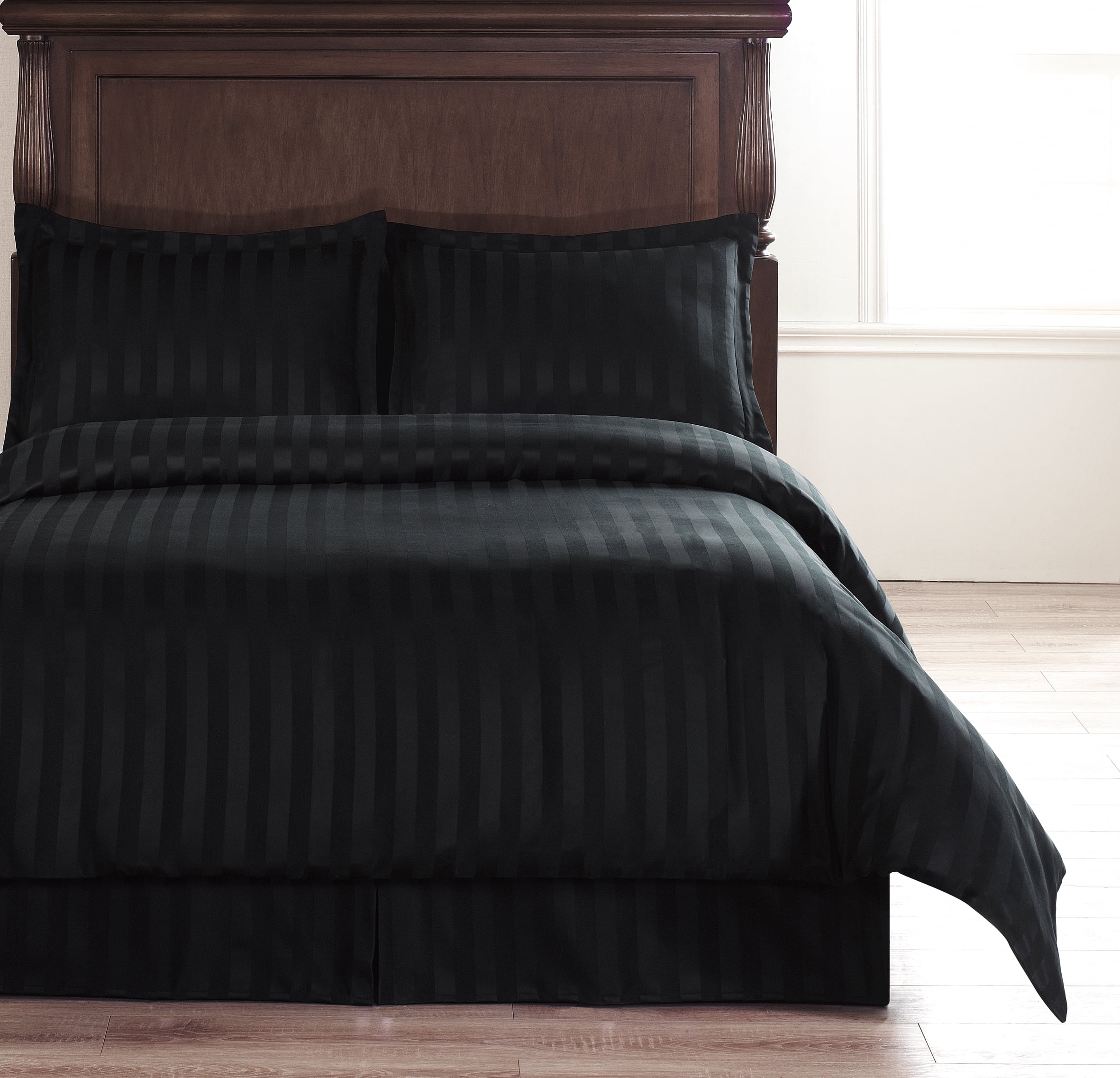 Cozy Beddings 4+1 Damask Polyester Stripe Duvet Cover Set with Duvet